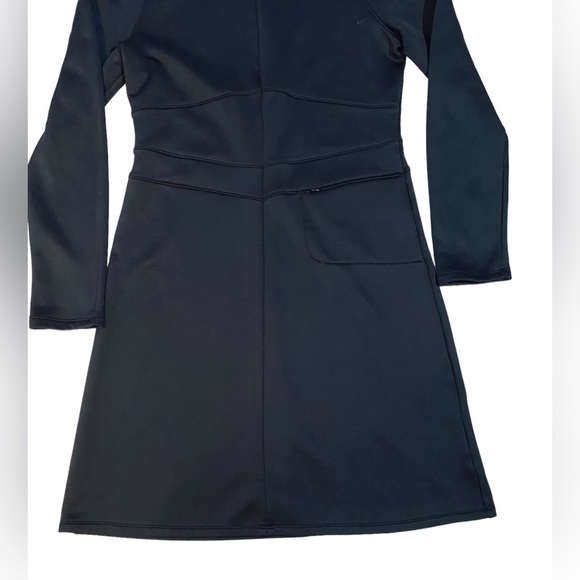 Athleta Cassidy Long Sleeve Scuba Zip Front Ponte Knit Dress Black Women's Large - Picture 3 of 10